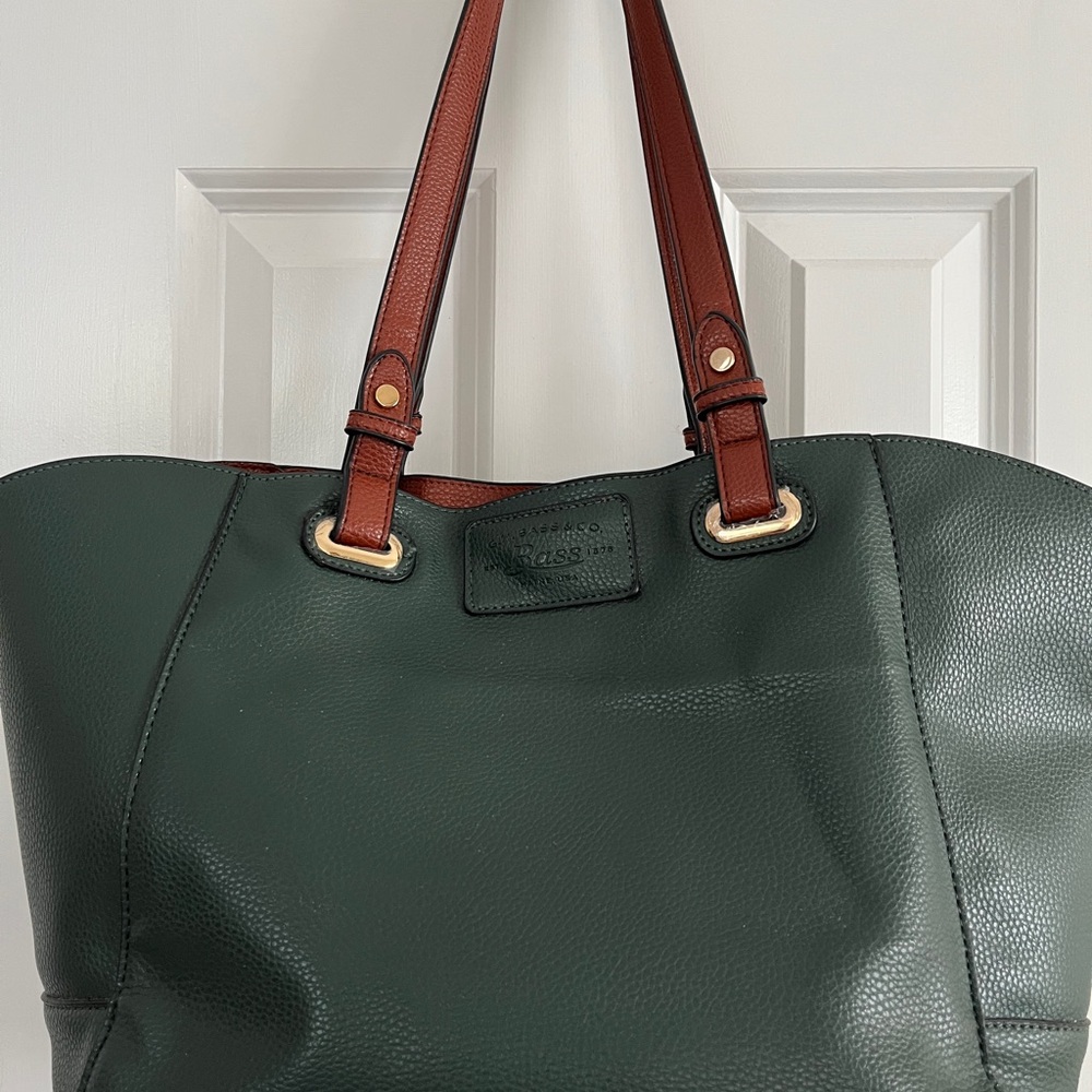 Green Bass Leather Tote Bag
